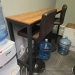 Mauve Black Leatherette Height Adjustable Swivel Bar Stool